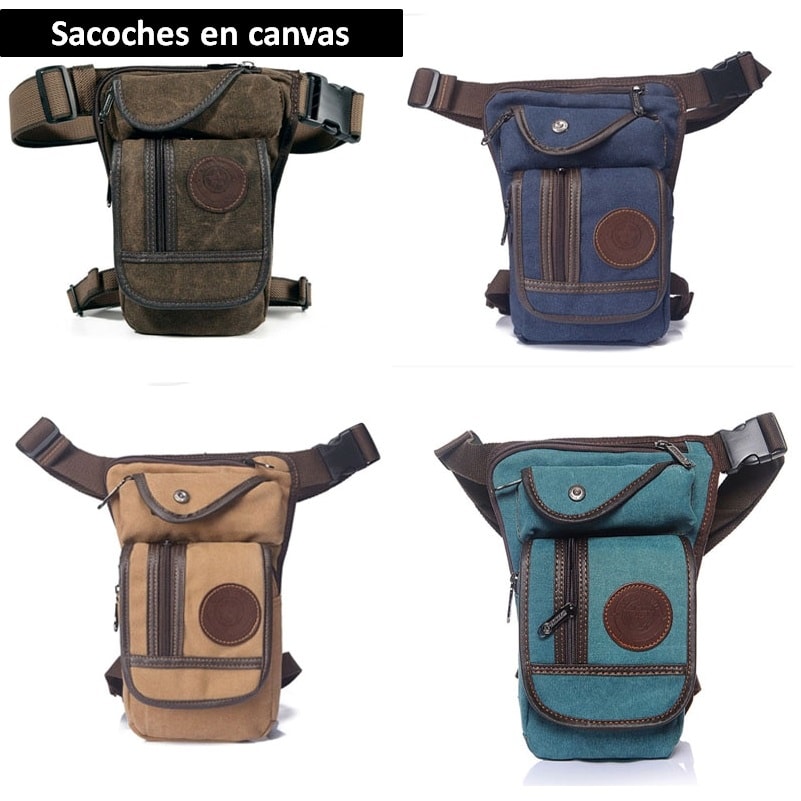 Sacoche Cuisse Moto Imperméable - 12,5x5x18 Cm - Noir Similicuir - Réglable